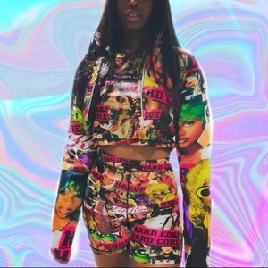 Karoshi United puffer jacket & Biker shorts set